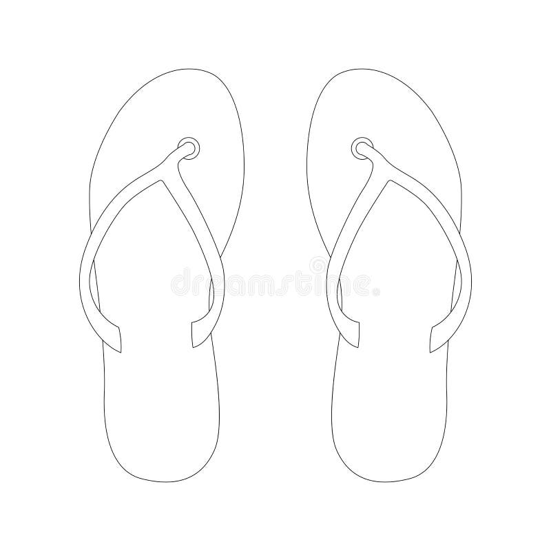 Flip-flops, Vector Illustration, Lining Draw Stock Vector ...