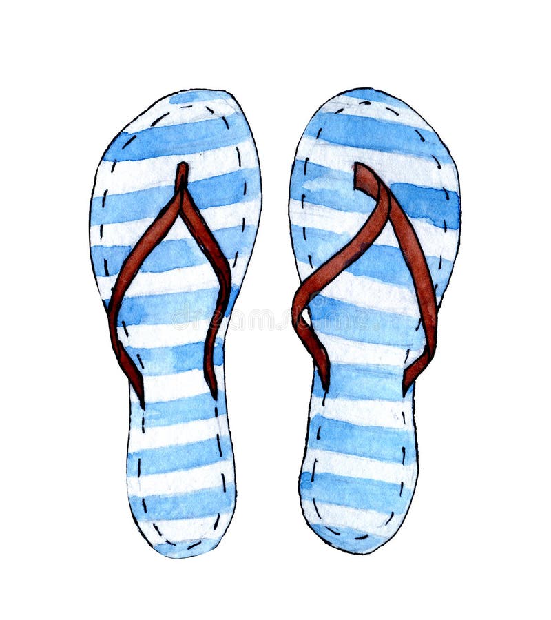 Flip Flops Clipart Watercolor Clip Art Summer Shoes Clipart ...