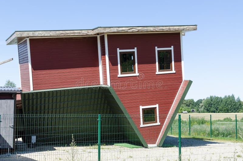 Inverted house in Anyksciai district, Lithuania royalty free stock photos