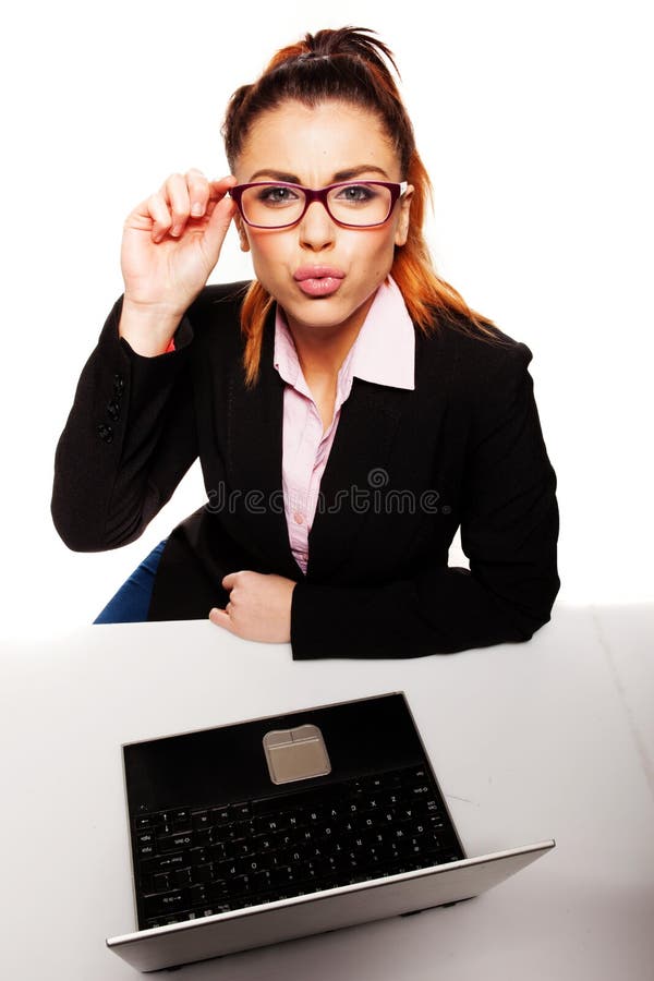 Flirty and provocative business woman royalty free stock photos Flirty and provocative business woman royalty free stock photos
