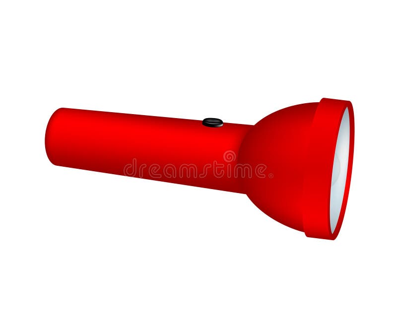 Flashlight in red design on white background. Flashlight in red design on white background