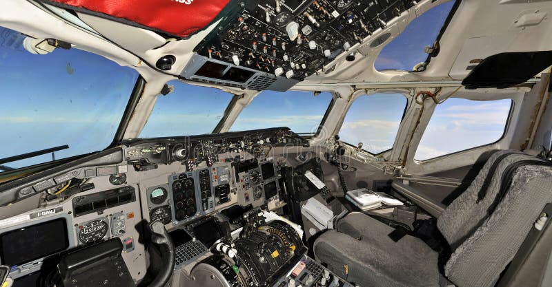 Fliying empty cockpit royalty free stock images