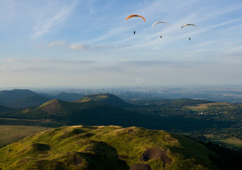 Fliying over the volcanoes in Auvergne