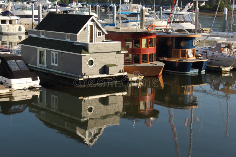 Float Homes, Coal Harbor, Vancouver Stock Image Image of balcony