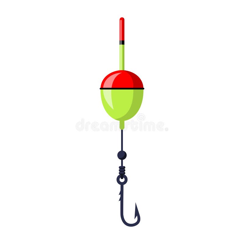 Float and Hook. Fishing Float. Fishing Hook Stock Vector