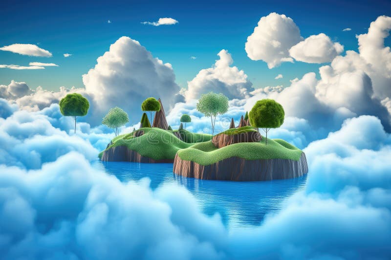 floating island in the sky wallpaper