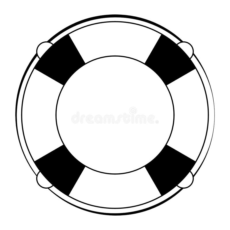 Float Marine Symbol Isolated Black and White Stock Vector ...