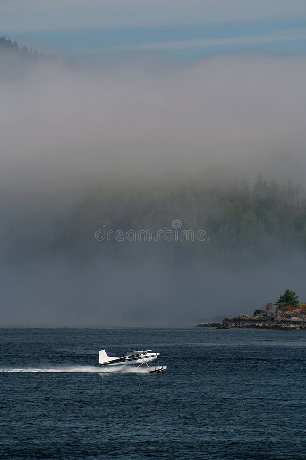 Float Plane Accelerates for Takeoff in