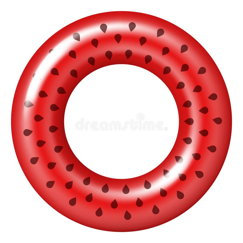 Float ring with watermelon pattern. Summer pool party symbol stock illustration