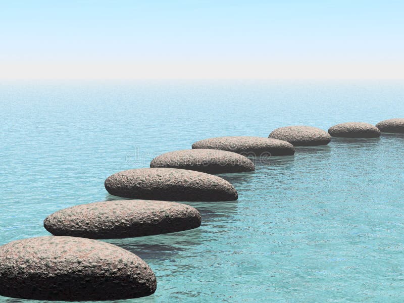 A row of stones in water stock image. Image of scene, background 6134185