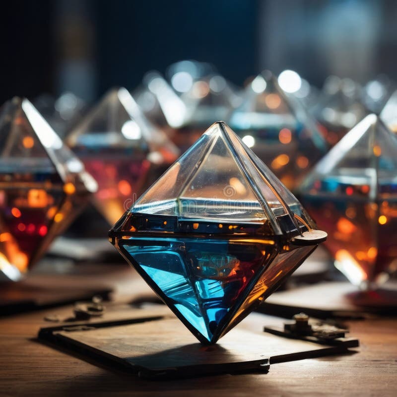 Floating Bazaar Selling Liquid Gravity with Piano Robots and CMYK Sky Bridges stock photos