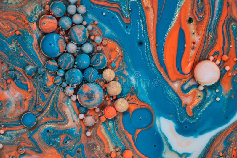 Floating Bubbles in Abstract Acrylic and Oil Painting Background Asset