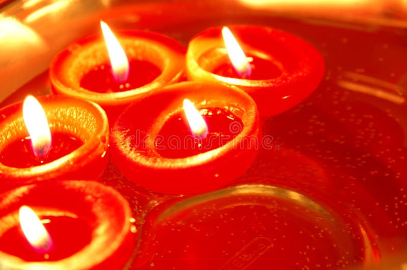 Floating Candles with Rose Petals Stock Photo Image of essentials