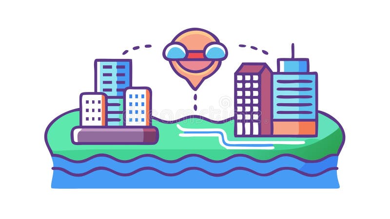 Floating City Ecosystem Nachhaltige Stadtentwicklung Vektordesign Generative KI vektor abbildung