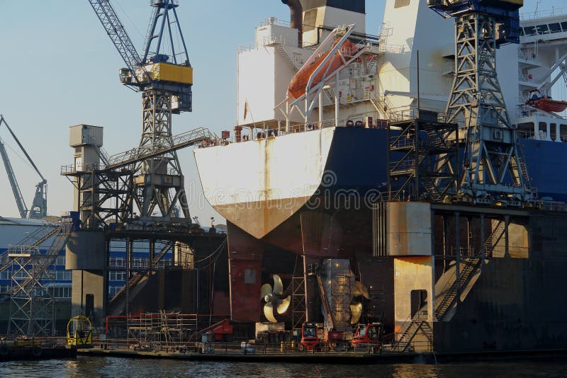 Floating dock in Hamburg harbor