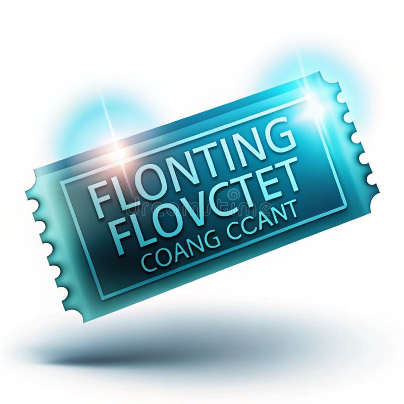 Floating glowing concert ticket with moving text royalty free illustration