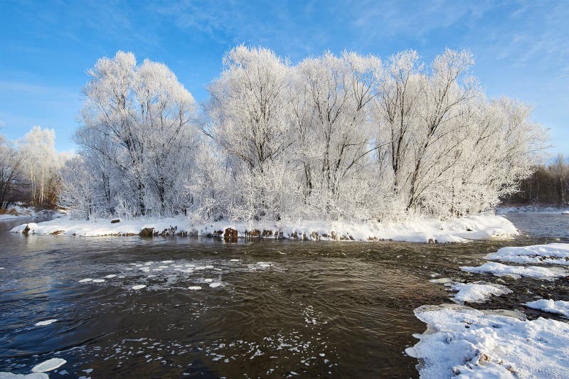 The floating ice and soft rime