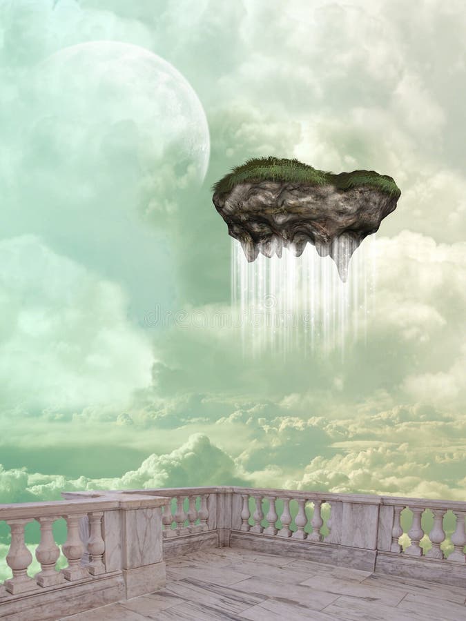 Floating island royalty free illustration