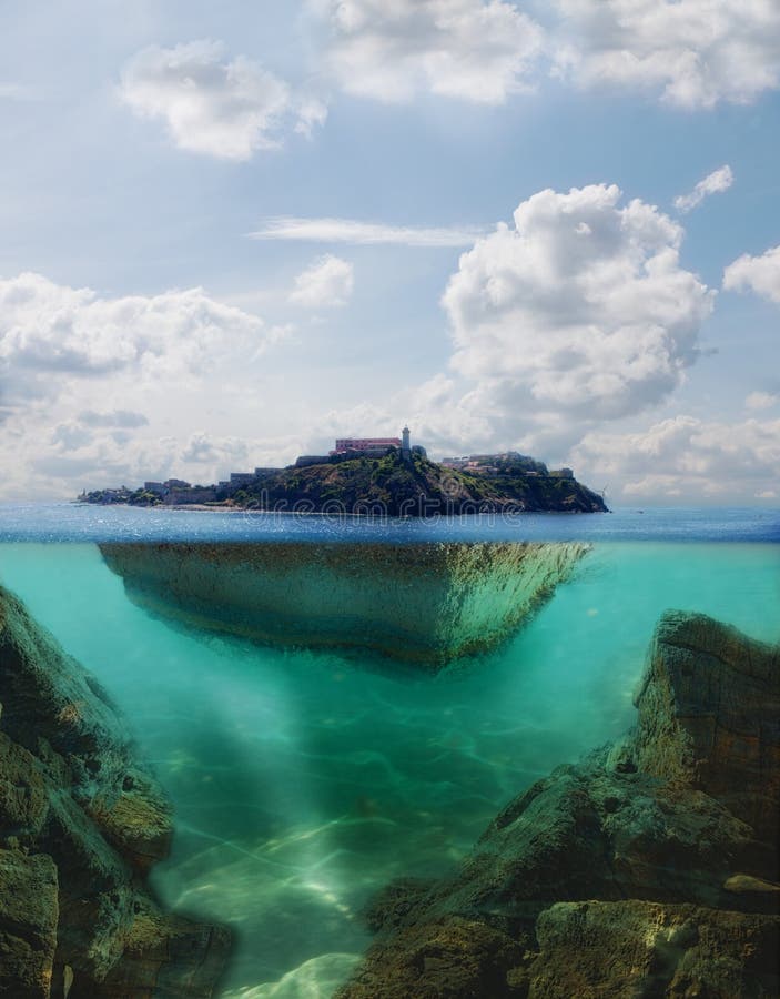 Floating Island stock illustration