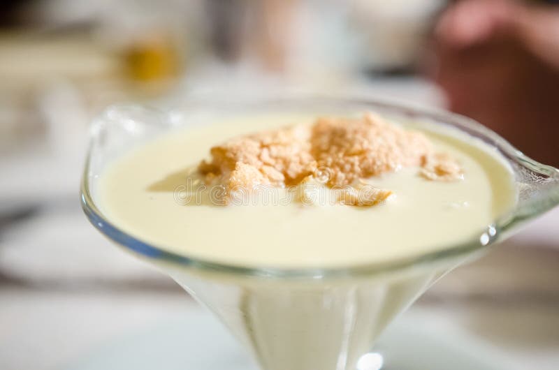 Floating island (dessert) royalty free stock photo