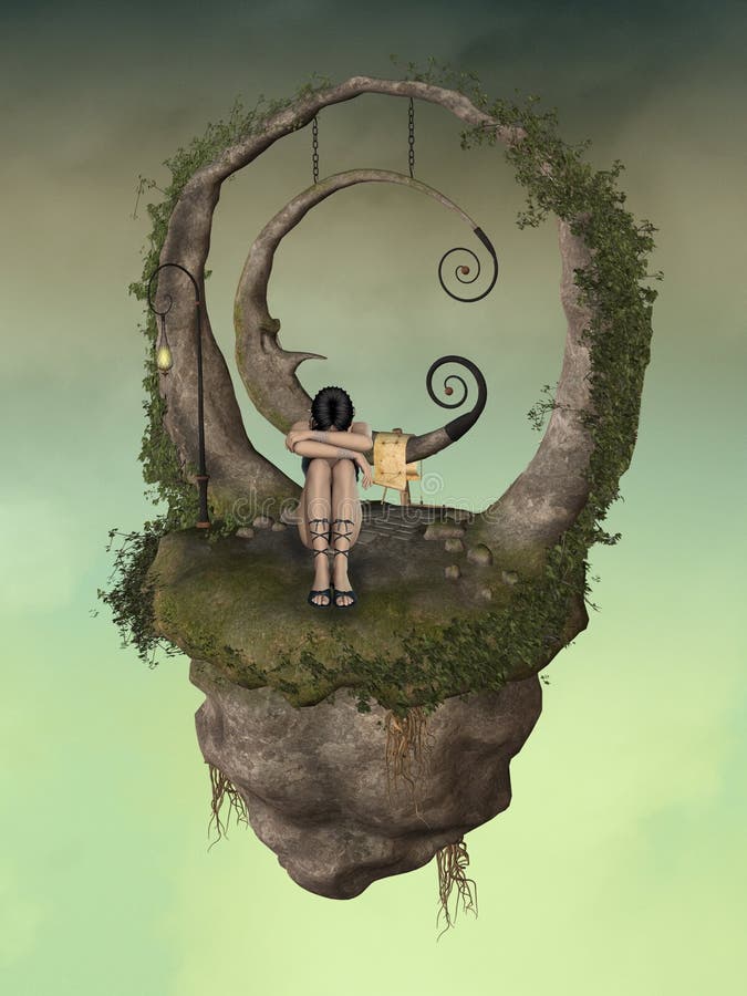 Floating island vector illustration