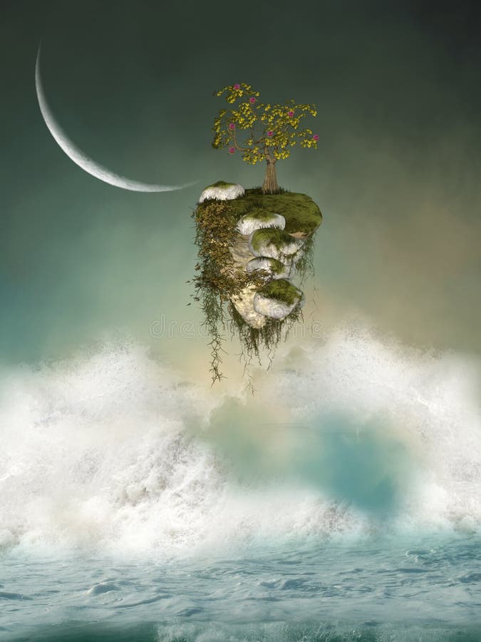 Floating island royalty free illustration