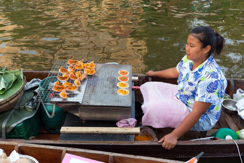 Floating market food sellers stock images Floating market food sellers stock images