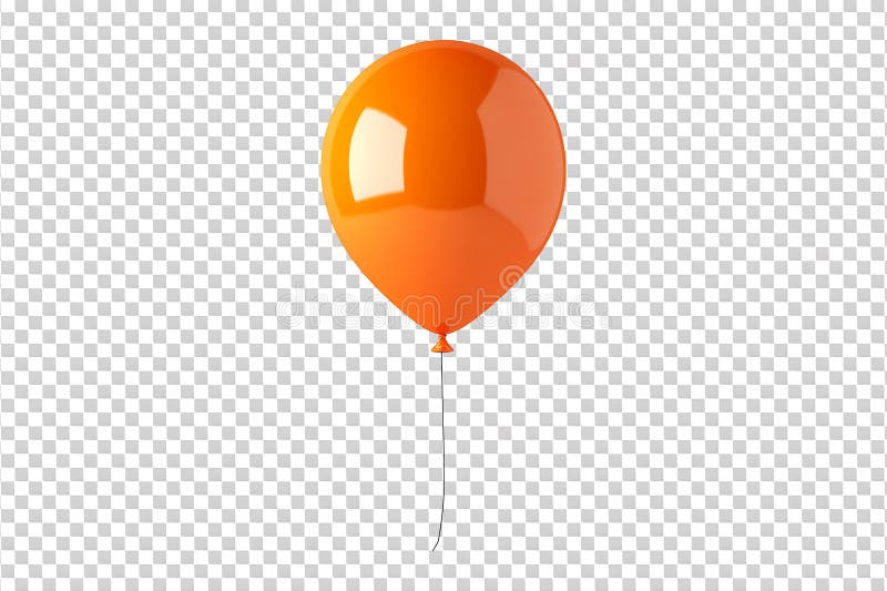 Floating Orange Party Ballon isoliert auf weißem und transparentem Hintergrund PNG Image vektor abbildung