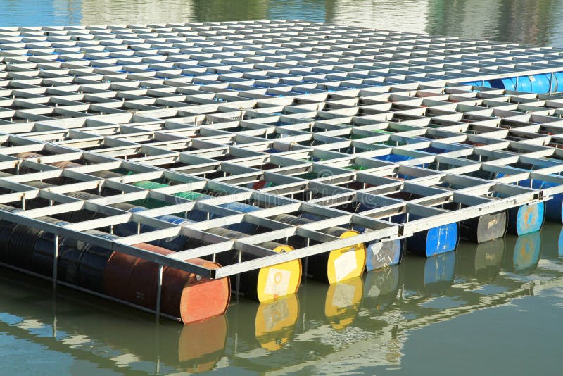 Floating Pier Made from Chemical Drums Stock Image Image of drum