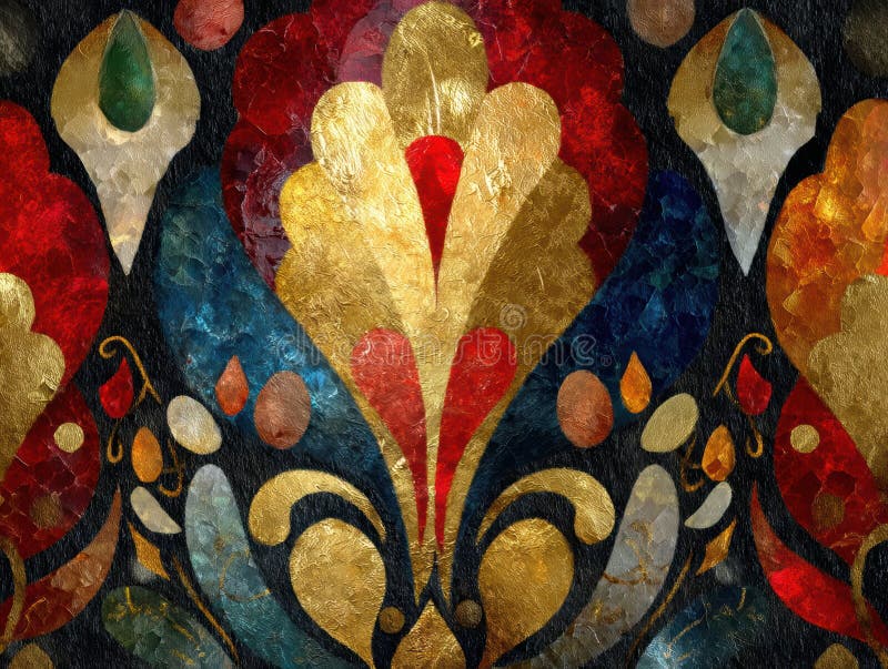 Floating Seed Gaudi Inspired Seamless vector illustration