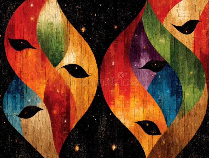 Floating Seed Gaudi Inspired Seamless royalty free illustration