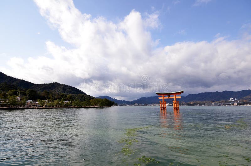 Floating Torii Gate of Itsukushima Shrine, Japan Stock Image Image of