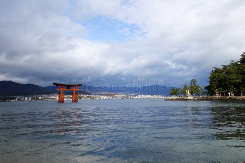 Floating Torii Gate in Miyajima, Japan. Stock Image Image of color