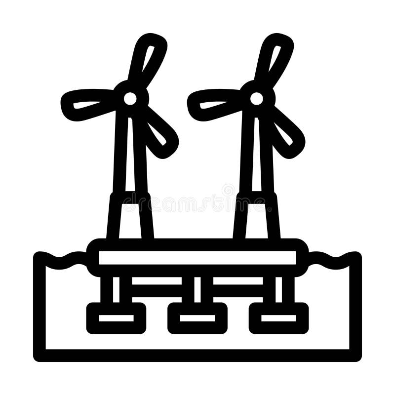 Floating wave platform line icon vector illustration vector illustration