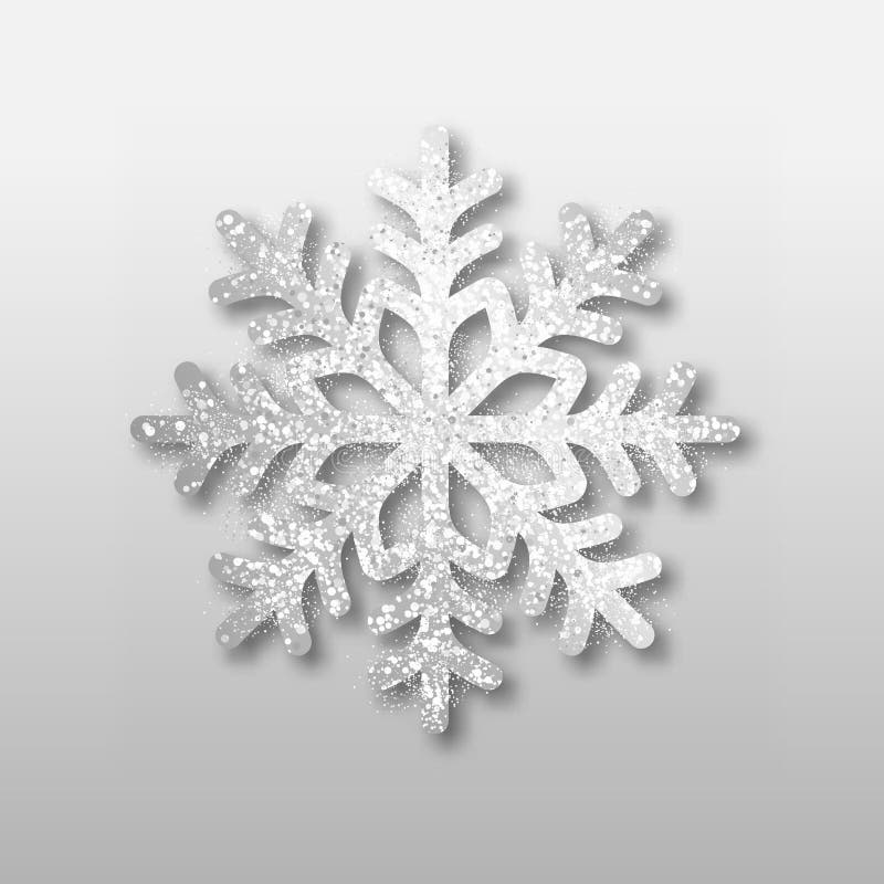 Floco de neve prateado brilhante vetorial ilustração royalty free