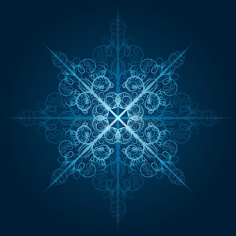 Flocon de neige bleu fortement détaillé illustration stock Flocon de neige bleu fortement détaillé illustration stock