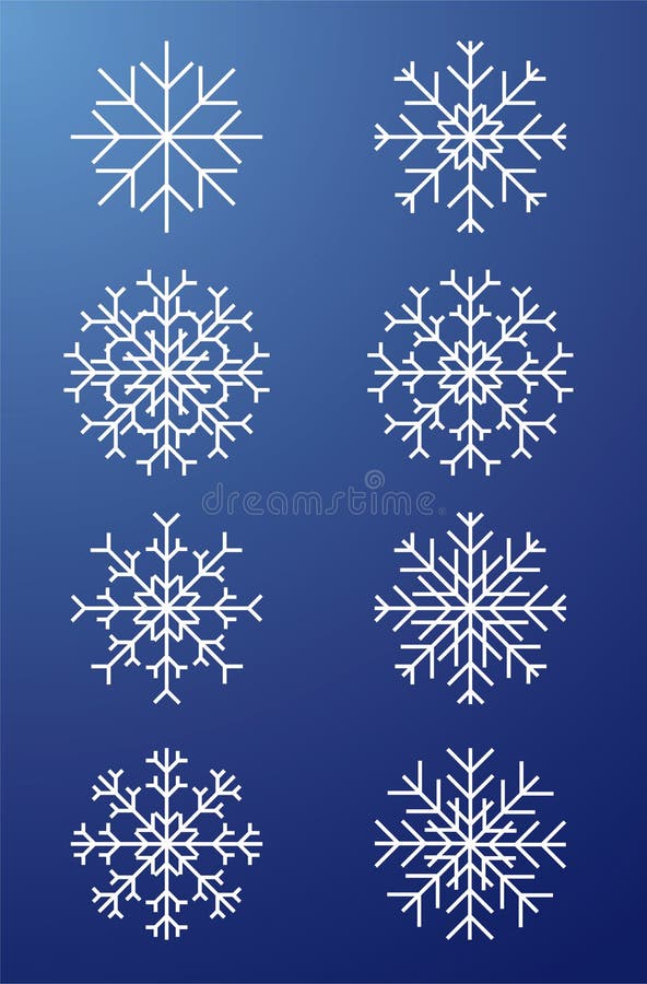 Vector snowflakes. Geometric shapes resembling a crystal of ice. Vector snowflakes. Geometric shapes resembling a crystal of ice