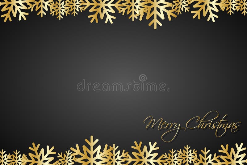 Flocons de neige d'or rayés par fond noir de Noël illustration stock Flocons de neige d'or rayés par fond noir de Noël illustration stock