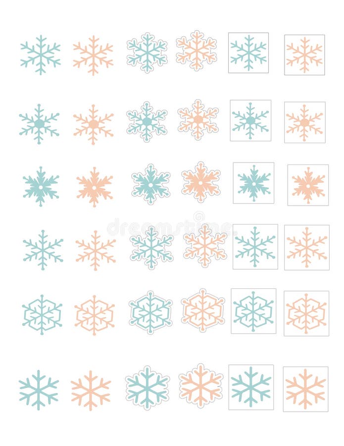 Flocons de neige roses et bleus décoratifs illustration libre de droits Flocons de neige roses et bleus décoratifs illustration libre de droits