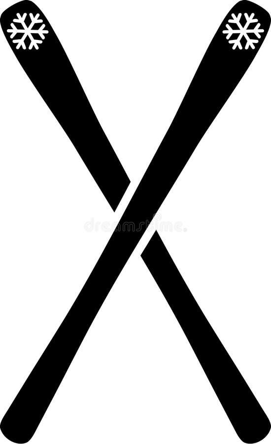 Ski Croise Par Skis Illustration De Vecteur Illustration Du Actif