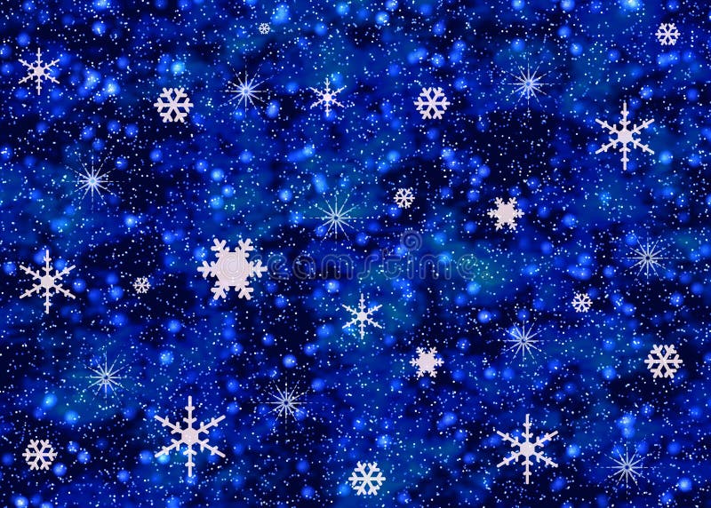 Flocons de neige sur le ciel de nuit illustration de vecteur