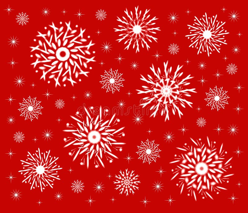 White snowflakes on red background. White snowflakes on red background