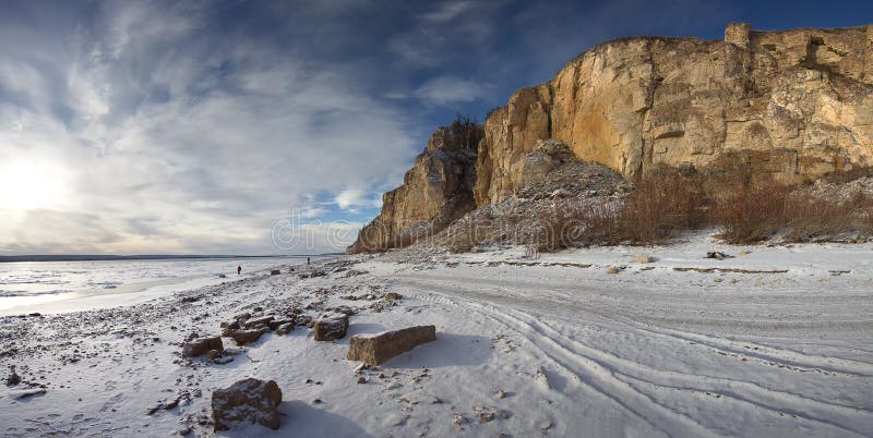 Flod Lena, Yakutia Ryssland royaltyfria bilder Flod Lena, Yakutia Ryssland royaltyfria bilder