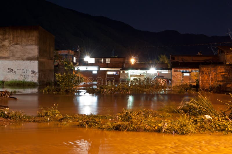 Nattlig översvämning royaltyfria foton