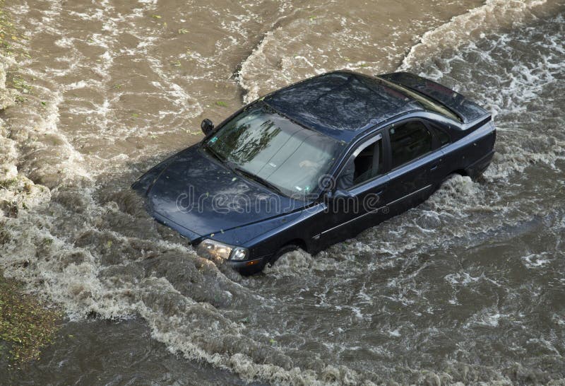Flood after Hail Storm stock images