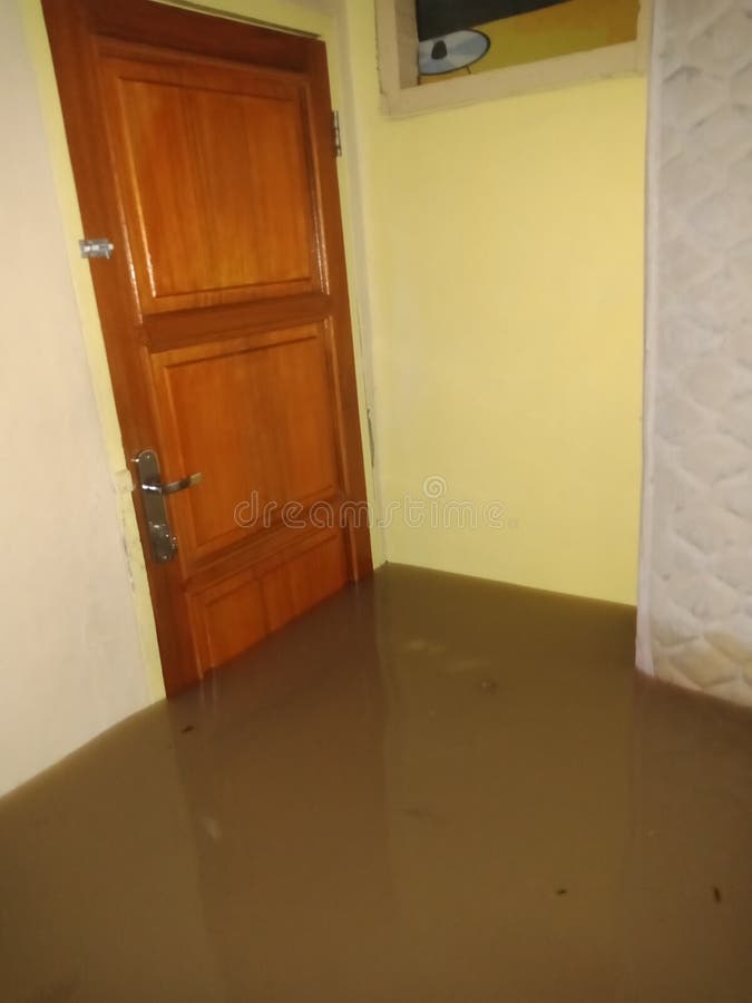 Flood in my bed room stock image. Image of house, home 211688401