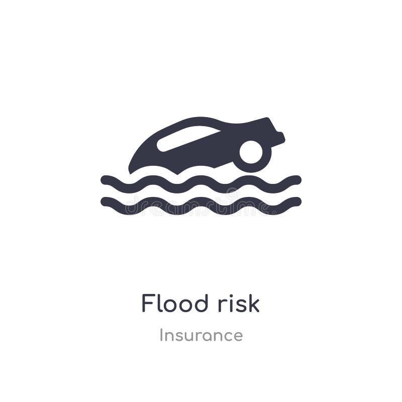 flood risk icon. isolated flood risk icon vector illustration from insurance collection. editable sing symbol can be use for web site and mobile app