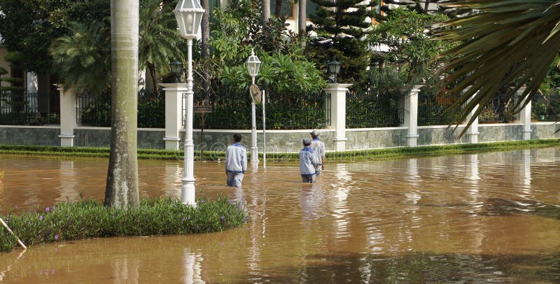 Flood in West Jakarta, Indonesia
