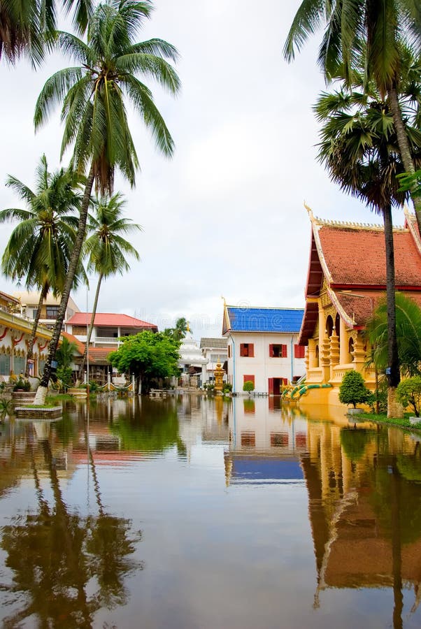 Flooded buddhist temple