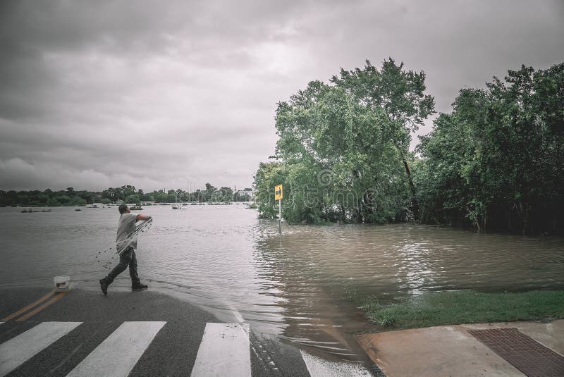 Flooded streets during Hurricane Harvey